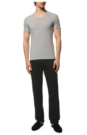 Мужская хлопковая футболка ERMENEGILDO ZEGNA серого цвета, арт. N2M800050 | Фото 2 (Длина (для топов): Стандартные; Материал внешний: Хлопок; Рукава: Короткие; Кросс-КТ: домашняя одежда)