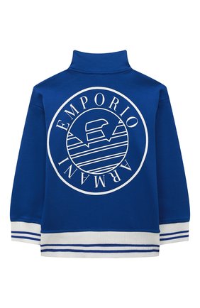 Детский хлопковая толстовка EMPORIO ARMANI синего цвета по цене 18850 руб., арт. 3L4BJ5/3J4FZ | Фото 2 Детский хлопковая толстовка EMPORIO ARMANI синего цвета, арт. 3L4BJ5/3J4FZ | Фото 2 (Материал внешний: Хлопок; Рукава: Длинные; Мальчики Кросс-КТ: Толстовка-одежда; Ростовка одежда: 10 - 11 лет | 140 - 146см, 13 - 15 лет | 158 см, 16 лет | 164 см, 4 года | 104 см, 6 лет | 116 см, 8 лет | 128 см)