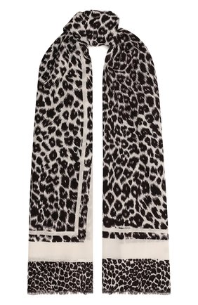 Женский шарф BOSS леопардового цвета, арт. 50469215 | Фото 1 (Материал: Текстиль, Хлопок)