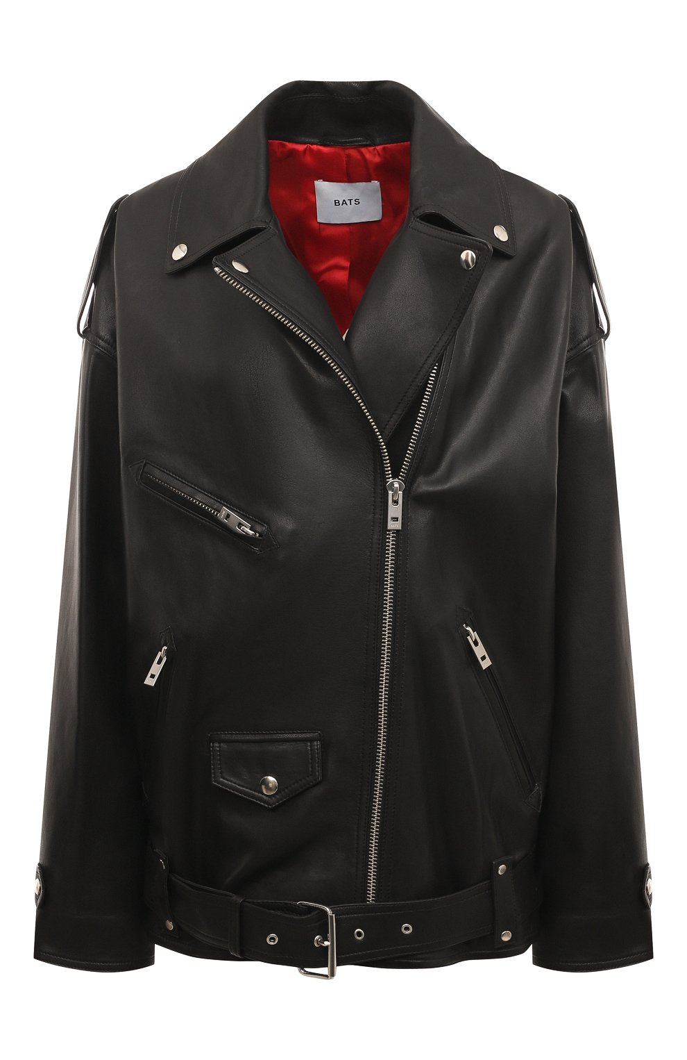 Женская кожаная куртка BATS черного цвета, арт. SS22/0_001 | Фото 1 (Кросс-КТ: Куртка; Рукава: Длинные; Стили: Гламурный; Материал внешний: Натуральная кожа; Женское Кросс-КТ: Замша и кожа; Длина (верхняя одежда): Короткие)