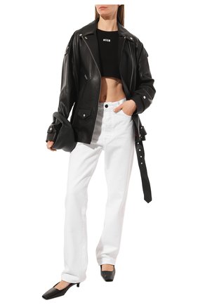 Женская кожаная куртка BATS черного цвета, арт. SS22/0_001 | Фото 2 (Кросс-КТ: Куртка; Рукава: Длинные; Стили: Гламурный; Материал внешний: Натуральная кожа; Женское Кросс-КТ: Замша и кожа; Длина (верхняя одежда): Короткие)
