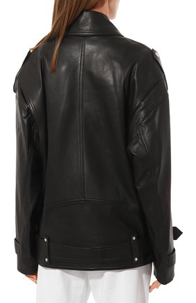 Женская кожаная куртка BATS черного цвета, арт. SS22/0_001 | Фото 4 (Кросс-КТ: Куртка; Рукава: Длинные; Стили: Гламурный; Материал внешний: Натуральная кожа; Женское Кросс-КТ: Замша и кожа; Длина (верхняя одежда): Короткие)