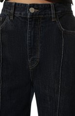 Женские джинсы ROKH синего цвета, арт. R1CA59 CT | Фото 5 (Силуэт Ж (брюки и джинсы): Широкие; Стили: Гламурный; Кросс-КТ: Деним; Длина (брюки, джинсы): Стандартные; Материал внешний: Хлопок, Деним)