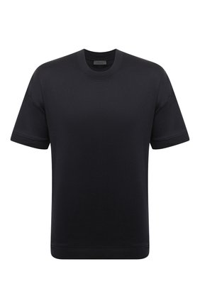 Мужская хлопковая футболка ZIMMERLI темно-синего цвета, арт. 286-63100 | Фото 1 (Рукава: Короткие; Материал внешний: Хлопок; Длина (для топов): Стандартные; Кросс-КТ: домашняя одежда)