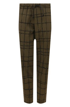 Мужские хлопковые брюки TRANSIT хаки цвета, арт. CFUTRQW321 | Фото 1 (Материал внешний: Хлопок; Длина (брюки, джинсы): Стандартные; Случай: Повседневный; Стили: Ретро, Милитари)