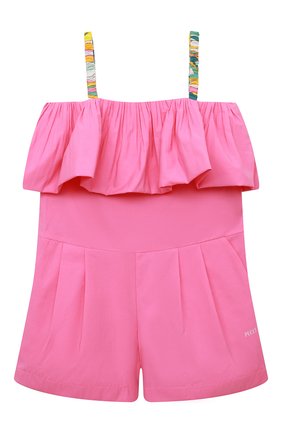 Детский хлопковый комбинезон EMILIO PUCCI розового цвета по цене 59950 руб., арт. 9Q1252 | Фото 1 Детский хлопковый комбинезон EMILIO PUCCI розового цвета, арт. 9Q1252 | Фото 1 (Рукава: Короткие; Материал внешний: Хлопок; Девочки Кросс-КТ: Комбинезон-одежда; Ростовка одежда: 10 - 11 лет | 140 - 146см, 12 лет | 152 см, 13 - 15 лет | 158 см, 6 лет | 116 см, 8 лет | 128 см)