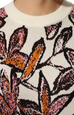 Женский пуловер из хлопка и шелка BOSS разноцветного цвета, арт. 50467205 | Фото 5 (Рукава: Длинные; Длина (для топов): Стандартные; Материал внешний: Хлопок; Женское Кросс-КТ: Пуловер-одежда; Стили: Романтичный)