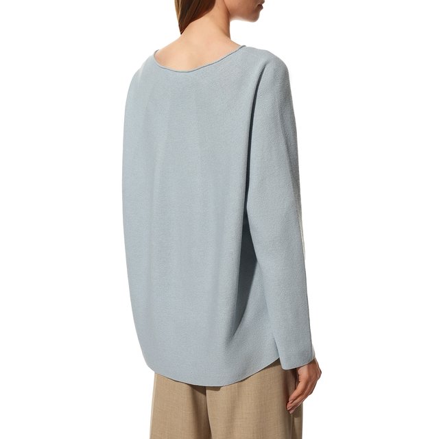 Пуловер из хлопка и кашемира BOSS 50469916, цвет голубой, размер 50 - фото 4