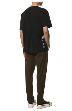 Мужская хлопковая футболка TRANSIT черного цвета, арт. CFUTRQ1366H | Фото 2 (Длина (для топов): Стандартные; Материал внешний: Хлопок; Рукава: Короткие; Принт: С принтом; Стили: Кэжуэл)