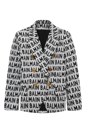 Детский хлопковый жакет BALMAIN серого цвета по цене 99500 руб., арт. 6Q2084 | Фото 1 Детский хлопковый жакет BALMAIN серого цвета, арт. 6Q2084 | Фото 1 (Материал внешний: Хлопок; Рукава: Длинные; Девочки Кросс-КТ: Жакет-одежда; Ростовка одежда: 10 - 11 лет | 140 - 146см, 12 лет | 152 см, 13 - 15 лет | 158 см, 16 лет | 164 см, 8 лет | 128 см)