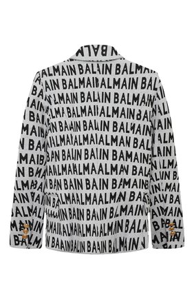 Детский хлопковый жакет BALMAIN серого цвета по цене 99500 руб., арт. 6Q2084 | Фото 2 Детский хлопковый жакет BALMAIN серого цвета, арт. 6Q2084 | Фото 2 (Материал внешний: Хлопок; Рукава: Длинные; Девочки Кросс-КТ: Жакет-одежда; Ростовка одежда: 10 - 11 лет | 140 - 146см, 12 лет | 152 см, 13 - 15 лет | 158 см, 16 лет | 164 см, 8 лет | 128 см)