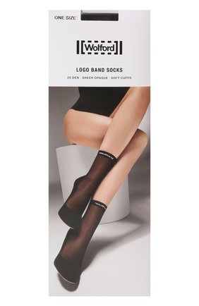 Женские носки WOLFORD черного цвета, арт. 48064 | Фото 1 (Материал внешний: Синтетический материал)
