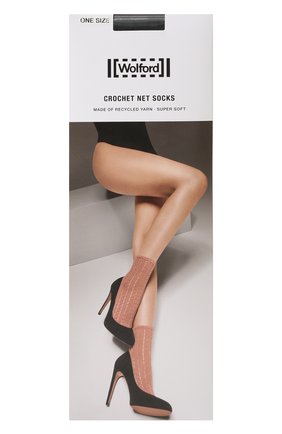 Женские носки WOLFORD черного цвета, арт. 41584 | Фото 1 (Материал внешний: Синтетический материал)