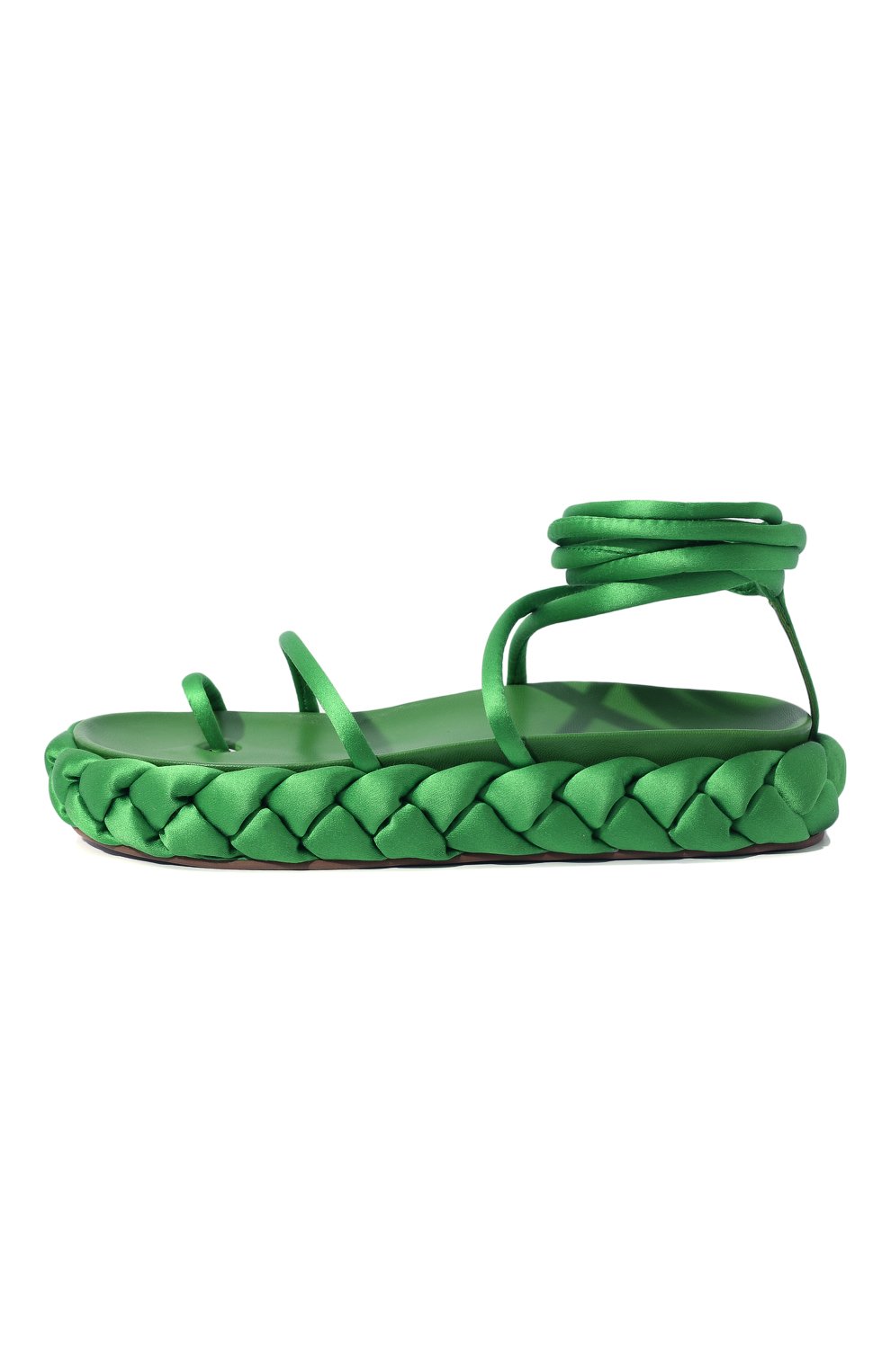 Женские комбинированные сандалии LE SILLA зеленого цвета, арт. 2542U020M1TTSAT | Фото 4 (Материал внешний: Текстиль; Материал внутренний: Натуральная кожа, Текстиль)