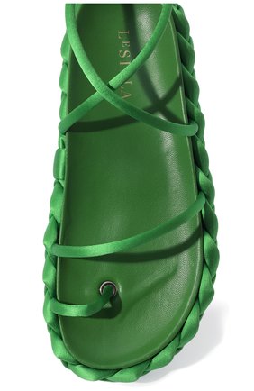 Женские комбинированные сандалии LE SILLA зеленого цвета, арт. 2542U020M1TTSAT | Фото 6 (Материал внешний: Текстиль; Материал внутренний: Натуральная кожа, Текстиль)