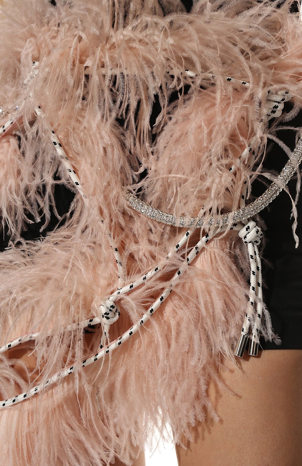 Женский пояс с отделкой перьями N21 светло-розового цвета, арт. 22E N2S1/6601/5502 | Фото 5 (Материал: Текстиль)