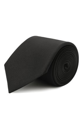 Мужской шелковый галстук GIORGIO ARMANI черного цвета, арт. 360054/8P999 | Фото 1 (Материал: Текстиль, Шелк)