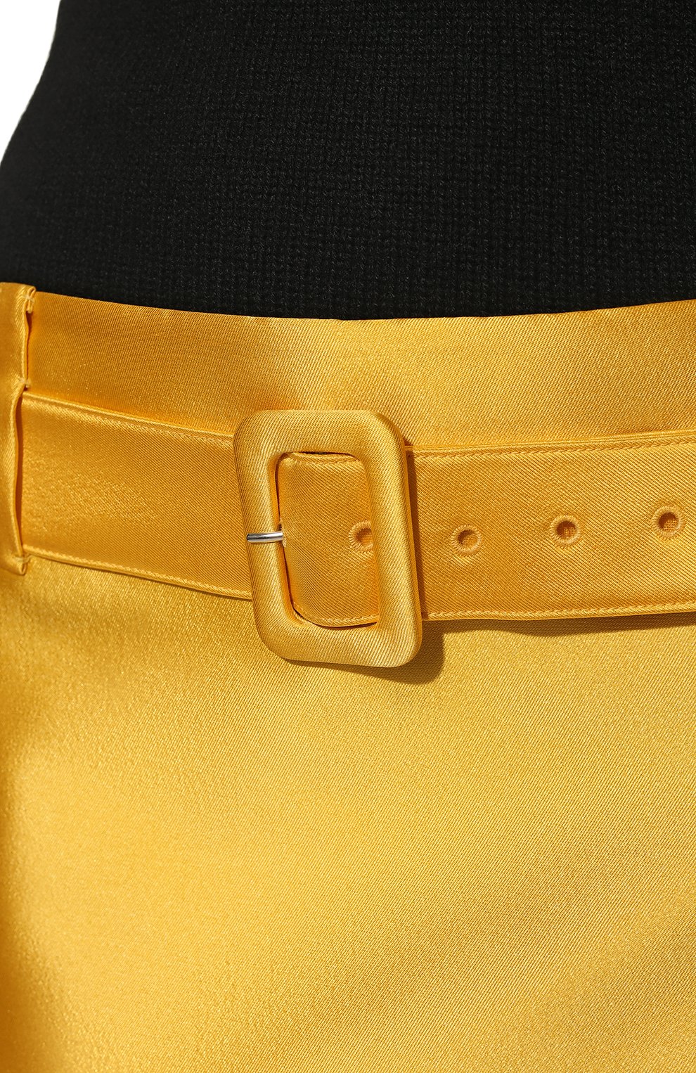 Женская юбка из шерсти и шелка PRADA желтого цвета, арт. P108UH-BH7-F065Y-221 | Фото 5 (Материал внешний: Шерсть, Шелк; Стили: Гламурный; Длина Ж (юбки, платья, шорты): Мини; Женское Кросс-КТ: Юбка-одежда)