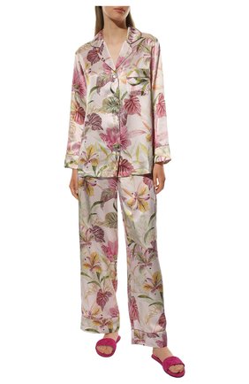 Женская шелковая пижама LUNA DI SETA светло-розового цвета, арт. VLST60891 | Фото 2 (Материал внешний: Шелк; Длина Ж (юбки, платья, шорты): Мини; Рукава: Длинные; Длина (брюки, джинсы): Стандартные; Длина (для топов): Стандартные)