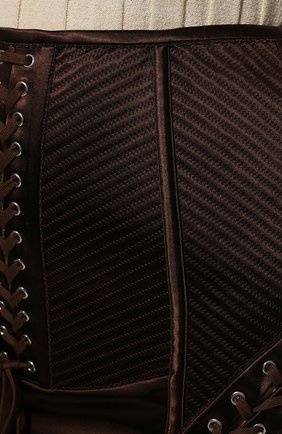 Женская юбка DOLCE & GABBANA темно-коричневого цвета, арт. F4CBIT/FURAD | Фото 5 (Стили: Гламурный; Длина Ж (юбки, платья, шорты): Мини; Материал внешний: Синтетический материал; Женское Кросс-КТ: Юбка-одежда; Материал подклада: Синтетический материал)