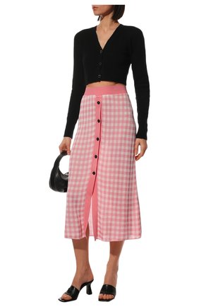 Женская юбка из вискозы MSGM светло-розового цвета, арт. 3242MDD210 227488 | Фото 2 (Длина Ж (юбки, платья, шорты): Миди; Материал внешний: Вискоза; Стили: Романтичный; Женское Кросс-КТ: Юбка-одежда; Кросс-КТ: Трикотаж)