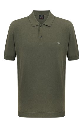 Мужское хлопковое поло PAUL&SHARK хаки цвета по цене 36100 руб., арт. 22411610/FEN/3XL-6XL | Фото 1 Мужское хлопковое поло PAUL&SHARK хаки цвета, арт. 22411610/FEN/3XL-6XL | Фото 1 (Длина (для топов): Стандартные; Рукава: Короткие; Материал внешний: Хлопок; Кросс-КТ: Трикотаж; Застежка: Пуговицы; Стили: Милитари)