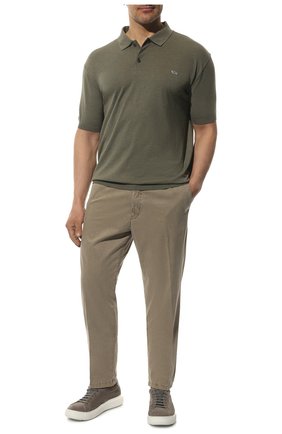 Мужское хлопковое поло PAUL&SHARK хаки цвета по цене 36100 руб., арт. 22411610/FEN/3XL-6XL | Фото 2 Мужское хлопковое поло PAUL&SHARK хаки цвета, арт. 22411610/FEN/3XL-6XL | Фото 2 (Длина (для топов): Стандартные; Рукава: Короткие; Материал внешний: Хлопок; Кросс-КТ: Трикотаж; Застежка: Пуговицы; Стили: Милитари)