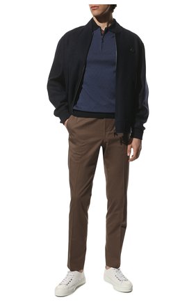 Мужские брюки из хлопка и шелка WINDSOR коричневого цвета, арт. 13 SANTI0S-W 10009601 | Фото 2 (Длина (брюки, джинсы): Стандартные; Материал внешний: Хлопок; Случай: Повседневный; Силуэт М (брюки): Чиносы; Стили: Кэжуэл)