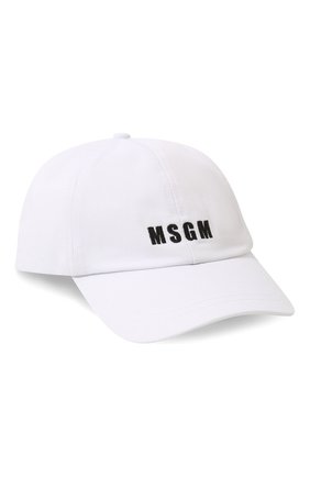 Детская хлопковая бейсболка MSGM KIDS белого цвета по цене 5235 руб., арт. MS028798 | Фото 1 Детская хлопковая бейсболка MSGM KIDS белого цвета, арт. MS028798 | Фото 1 (Материал: Текстиль, Хлопок)