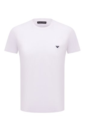 Мужская футболка EMPORIO ARMANI белого цвета, арт. 110853/2R538 | Фото 1 (Материал внешний: Хлопок, Синтетический материал; Длина (для топов): Стандартные; Рукава: Короткие; Кросс-КТ: домашняя одежда)