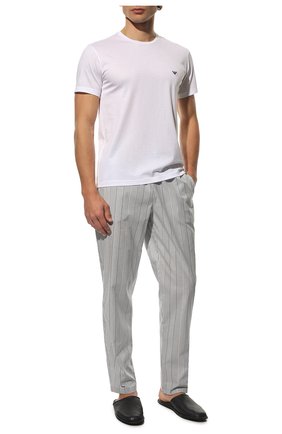 Мужская футболка EMPORIO ARMANI белого цвета, арт. 110853/2R538 | Фото 2 (Материал внешний: Хлопок, Синтетический материал; Длина (для топов): Стандартные; Рукава: Короткие; Кросс-КТ: домашняя одежда)