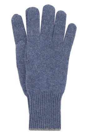 Мужские кашемировые перчатки BRUNELLO CUCINELLI синего цвета, арт. M2293118 | Фото 1 (Материал: Шерсть, Текстиль, Кашемир; Кросс-КТ: Трикотаж)