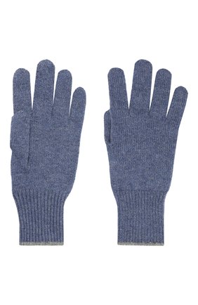 Мужские кашемировые перчатки BRUNELLO CUCINELLI синего цвета, арт. M2293118 | Фото 2 (Материал: Шерсть, Текстиль, Кашемир; Кросс-КТ: Трикотаж)