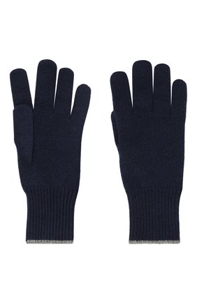 Мужские кашемировые перчатки BRUNELLO CUCINELLI темно-синего цвета, арт. M2293118 | Фото 1 (Материал: Кашемир, Текстиль, Шерсть; Кросс-КТ: Трикотаж)