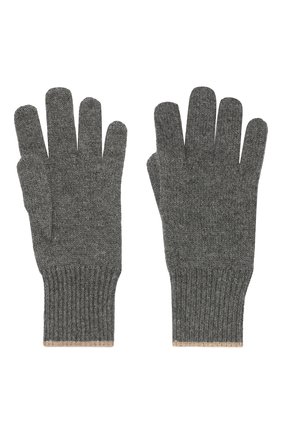 Мужские кашемировые перчатки BRUNELLO CUCINELLI темно-серого цвета, арт. M2293118 | Фото 2 (Материал: Кашемир, Шерсть, Текстиль; Кросс-КТ: Трикотаж)