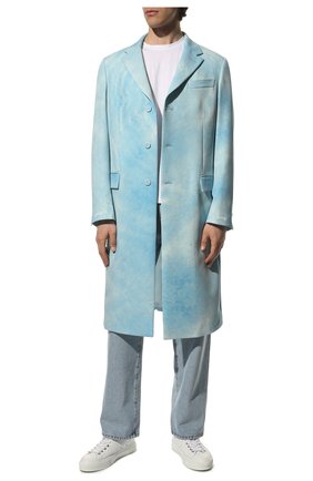 Мужской пальто MSFTSREP голубого цвета, арт. 32MF2C01S/226406 | Фото 2 (Материал внешний: Синтетический материал; Длина (верхняя одежда): До колена; Рукава: Длинные; Материал подклада: Синтетический материал; Мужское Кросс-КТ: пальто-верхняя одежда; Стили: Гранж)