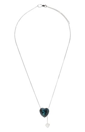 Женская кулон на цепочке J-POINT голубого цвета, арт. ИПГ857.7.110222.7W | Фото 1 (Материал: Золото)