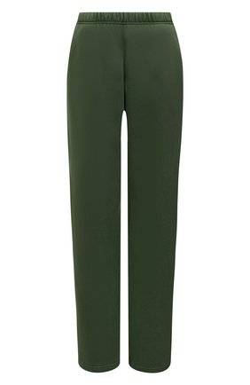 Женские хлопковые брюки LES TIEN зеленого цвета, арт. CF-3023-PD | Фото 1 (Длина (брюки, джинсы): Удлиненные; Материал внешний: Хлопок; Женское Кросс-КТ: Брюки-одежда; Силуэт Ж (брюки и джинсы): Прямые; Стили: Спорт-шик)