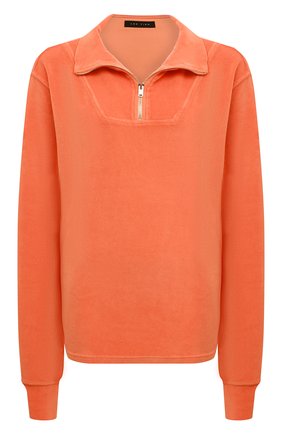 Женский хлопковый пуловер LES TIEN оранжевого цвета, арт. VL-1035 | Фото 1 (Материал внешний: Хлопок; Рукава: Длинные; Длина (для топов): Стандартные; Стили: Спорт-шик; Женское Кросс-КТ: Пуловер-одежда)