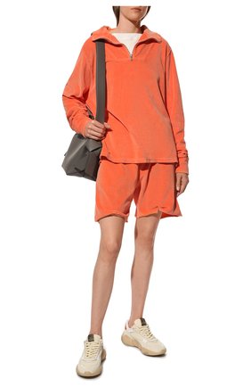 Женский хлопковый пуловер LES TIEN оранжевого цвета, арт. VL-1035 | Фото 2 (Материал внешний: Хлопок; Рукава: Длинные; Длина (для топов): Стандартные; Стили: Спорт-шик; Женское Кросс-КТ: Пуловер-одежда)
