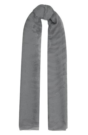 Женский шарф из вискозы и шелка GIORGIO ARMANI светло-серого цвета, арт. 795201/2F101 | Фото 1 (Материал: Вискоза, Шелк, Текстиль)
