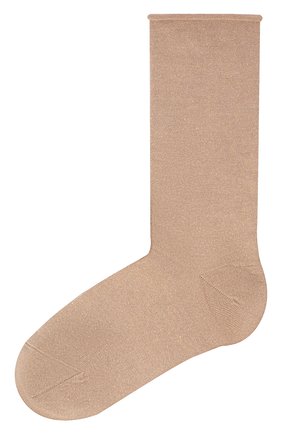 Женские носки из смеси кашемира и шелка BRUNELLO CUCINELLI бежевого цвета, арт. M41945019P | Фото 1 (Материал внешний: Кашемир, Шерсть)
