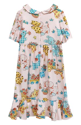 Детское платье из вискозы MOSCHINO светло-розового цвета по цене 54350 руб., арт. HDV0BV/N0Z40/4A-8A | Фото 2 Детское платье из вискозы MOSCHINO светло-розового цвета, арт. HDV0BV/N0Z40/4A-8A | Фото 2 (Материал внешний: Вискоза; Рукава: Короткие; Девочки Кросс-КТ: Платье-одежда; Случай: Повседневный)