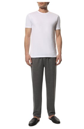 Мужская хлопковая футболка BRIONI белого цвета, арт. 0UM300/P0648 | Фото 2 (Длина (для топов): Стандартные; Материал внешний: Хлопок; Рукава: Короткие; Кросс-КТ: домашняя одежда)