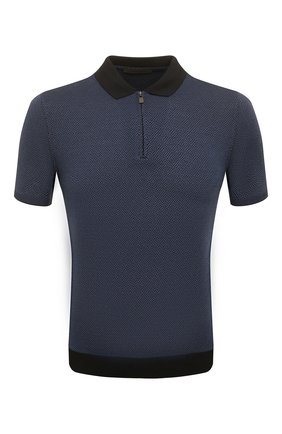 Мужское хлопковое поло CORNELIANI темно-синего цвета по цене 22900 руб., арт. 89G515-2125055/00 | Фото 1 Мужское хлопковое поло CORNELIANI темно-синего цвета, арт. 89G515-2125055/00 | Фото 1 (Длина (для топов): Стандартные; Рукава: Короткие; Материал внешний: Хлопок; Кросс-КТ: Трикотаж; Застежка: Молния; Стили: Кэжуэл)