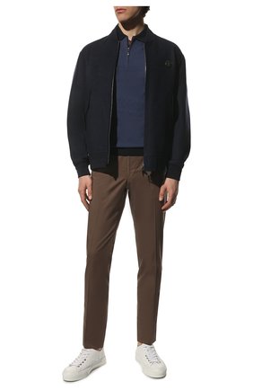 Мужское хлопковое поло CORNELIANI темно-синего цвета по цене 22900 руб., арт. 89G515-2125055/00 | Фото 2 Мужское хлопковое поло CORNELIANI темно-синего цвета, арт. 89G515-2125055/00 | Фото 2 (Длина (для топов): Стандартные; Рукава: Короткие; Материал внешний: Хлопок; Кросс-КТ: Трикотаж; Застежка: Молния; Стили: Кэжуэл)