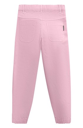 Детские джинсы BRUNELLO CUCINELLI розового цвета, арт. BA080P454A | Фото 2 (Материал внешний: Хлопок, Растительное волокно, Лиоцелл; Детали: Однотонный)