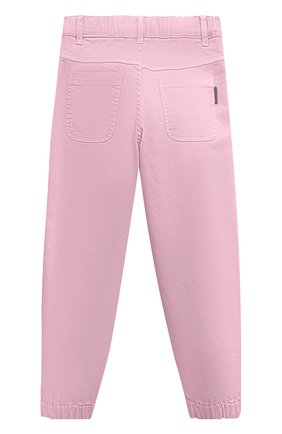 Детские джинсы BRUNELLO CUCINELLI розового цвета, арт. BA080P454C | Фото 2 (Материал внешний: Растительное волокно, Хлопок, Лиоцелл; Детали: Однотонный)