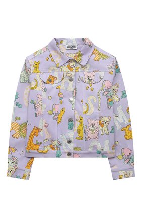 Детская джинсовая куртка MOSCHINO сиреневого цвета по цене 49800 руб., арт. HDS03P/N0Z39/10A-14A | Фото 1 Детская джинсовая куртка MOSCHINO сиреневого цвета, арт. HDS03P/N0Z39/10A-14A | Фото 1 (Материал внешний: Хлопок; Рукава: Длинные; Кросс-КТ: Деним)