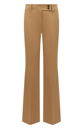 Женские хлопковые брюки WINDSOR бежевого цвета, арт. 52 DHE513 10013293 | Фото 1 (Длина (брюки, джинсы): Удлиненные; Материал внешний: Хлопок; Стили: Кэжуэл; Женское Кросс-КТ: Брюки-одежда; Силуэт Ж (брюки и джинсы): Расклешенные)